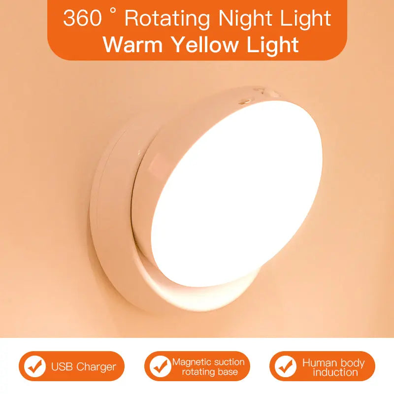 Rotating Human Body Sensor Night Light Lumora