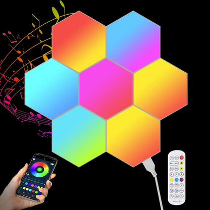 Hexagonal Smart RGB Sound-activated Breathing Light - Lumora